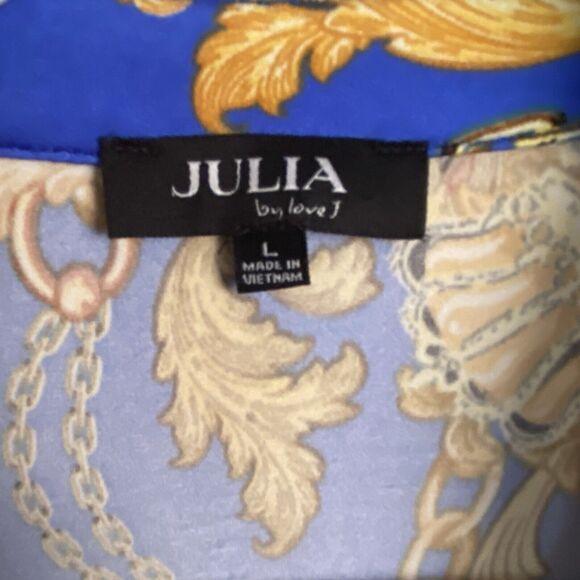 Julia by Love J Shirt Dress Womens Size Large Button Up Baroque Versailles Print - Picture 2 of 5